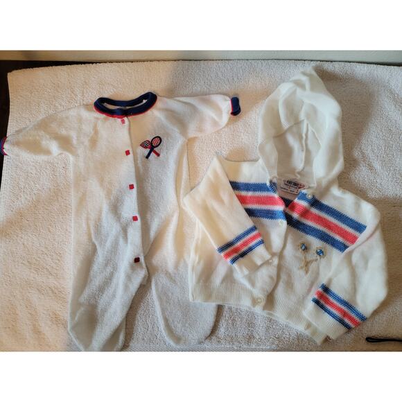 Lot of 12 Baby/Toddler Vintage Clothing, Wool Zip Up Sleep Sack, Sailor Outfit - Picture 10 of 16